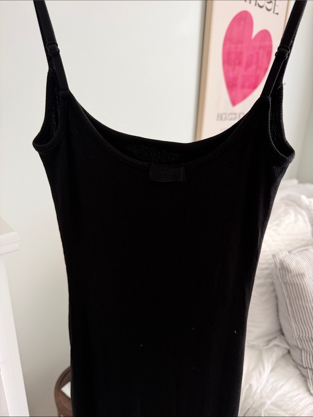 SKIMS Black Slip Maxi Dress with Spaghetti Straps - Picture 4 of 4